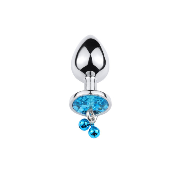 Plug bijou aluminium bleu avec clochettes Taille M JINGLE 